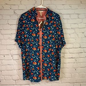 NWT Matilda Jane Strawberry Button Down Shirt Size Large